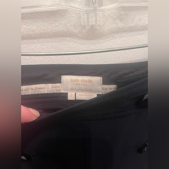 Kate Spade 6 Button Dress Pants Trousers Size 2 Black - Picture 2 of 3